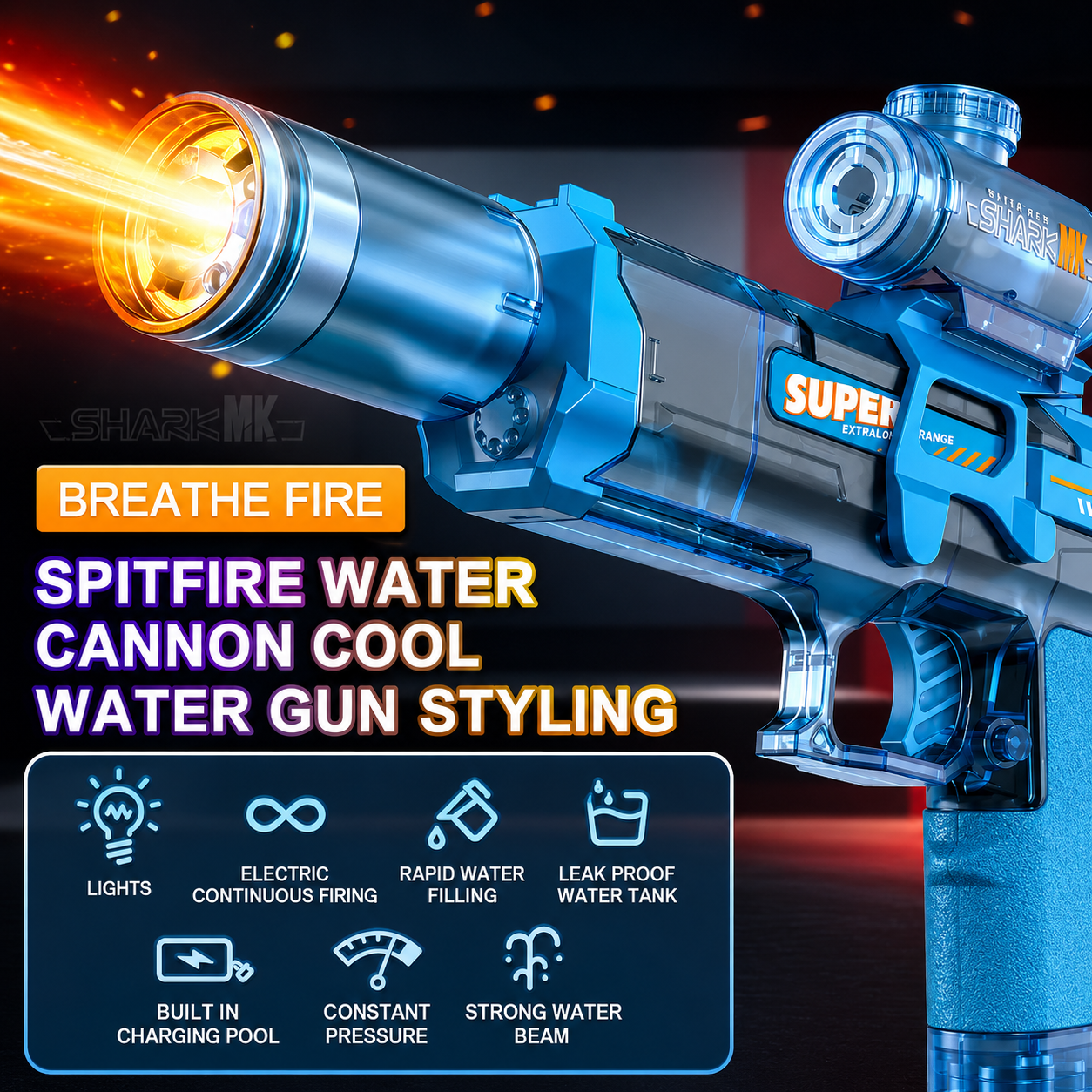 Electric Water Gun with Led Light
